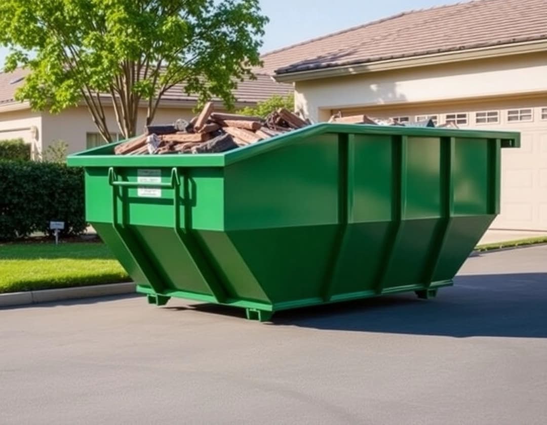 Roll-off container on a construction site