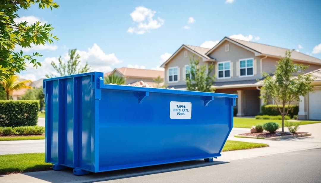 Roll-off dumpster on a Florida property