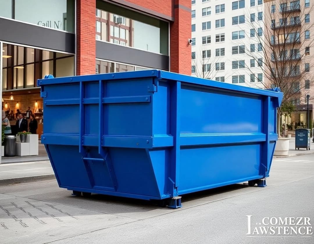 Commercial dumpster outside a business