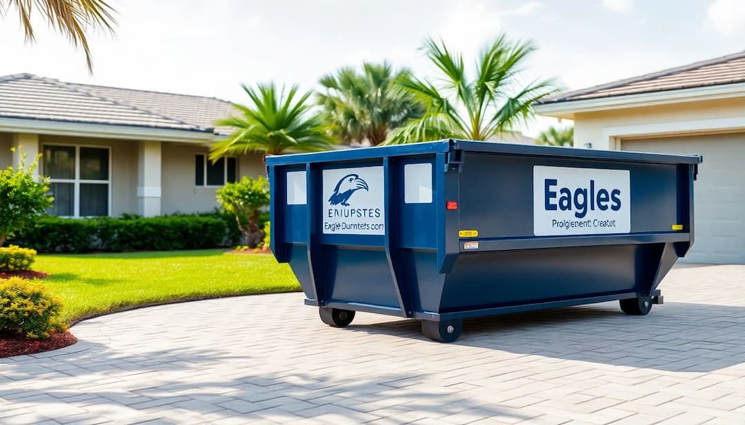 Roll-off dumpster on a Florida street