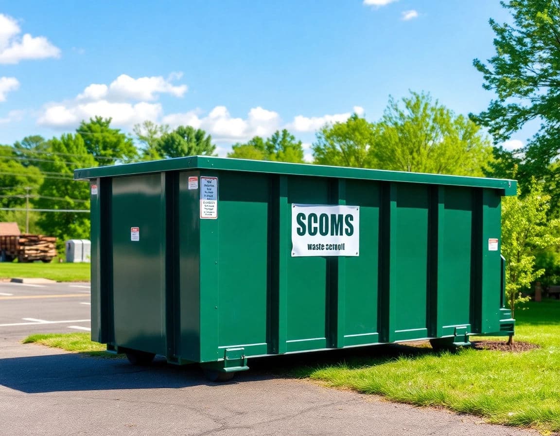Large dumpster staged for a demolition job